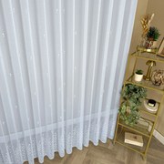 Firana haftowana Nina markizeta wyszywane kwiatki ozdobny pas  - wys. 180 cm