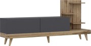 Stojak pod TV – 180 cm x 82 cm x 37 cm – Antracyt i orzech – Płyta wiórowa pokryta melaminą