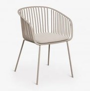 Zestaw 2 Krzeseł Ogrodowych Z Podłokietnikami Ze Stali I Polipropylenu Aradina Moka Brown - Sklum