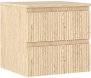 Mexen Rivel szafka łazienkowa podumywalkowa 50 cm z blatem, 2 szuflady, ryflowana , dąb - 91A20-05047-2-BFFC81