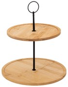 Patera na ciasto, bambusowa, dwa poziomy, wys. 30 cm