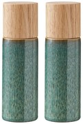 Zielony zestaw ceramicznych młynków do pieprzu i soli 2 szt. Gastro Green – Bitz