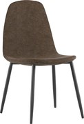 Brigitte - Brązowe krzesło ze sztucznej skóry, 4 szt.