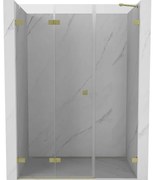 Mexen Lunar-F drzwi prysznicowe składane lewe 125 cm, transparent, złote szczotkowane - 836S-125-050-55-00-L