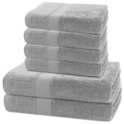 DecoKing Zestaw ręczników Marina szary, 4 szt. 50 x 100 cm, 2 szt. 70 x 140 cm