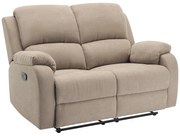 Kanapa 2-osobowa z funkcją relax z mikrofibry taupe - BRODY