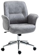 HOMCOM Krzesło biurowe fotel biurowy obrotowy regulowany mikrofibra pianka szary | Aosom PL