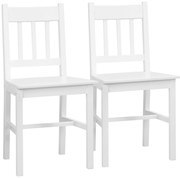 HOMCOM Krzesła jadalniane 2 sztuki drewniane z oparciem wygodne i stylowe do jadalni | Aosom PL