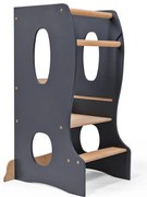 Podest kuchenny Montessori: niezbędna pomoc w kuchni. Kolor: szary