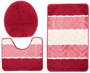 Elegancki komplet dywaników łazienkowych w geometryczny wzór P0-L14