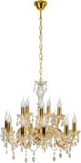 Maria Teresa Gold 12 – złoty żyrandol kryształowy do salonu i restauracji