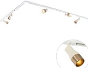 Nowoczesny system oświetlenia szynowego z 5 reflektorami w kolorze beżowym ze złotymi akcentami - Iconic Kohua