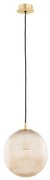 Lampa wiszaca złota do łazienki, ryflowana miodowa kula 25cm - Paloma 25 Miodowy