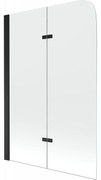 Mexen Felix parawan nawannowy 2-skrzydłowy 80 x 140 cm, transparent, czarny - 890-080-002-70-00