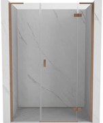 Mexen Mist-H L drzwi prysznicowe uchylne prawe 130 cm, transparent, miedź szczotkowana - 8A5L-130-001-65-00-P