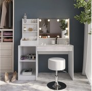 Stół do toalety biały/biały wysoki połysk 119.8x50.1x76 sherry