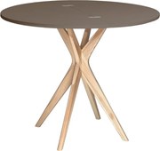 Stół półokrągły CUTTI 90x90 rozkładany brązowy/jesion RAGABA