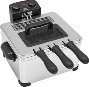 HOMCOM Frytkownica, 5L Pojemności Oleju, Timer, Okno, 2000W Moc, Kolor Srebrny