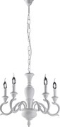 Fiorenza Shabby White Wooden Chandelier 5 Lights 110 Ø50 BL172-5-BCO