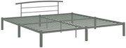 Szare metalowe łóżko małżeńskie 200x200 cm K4-T88