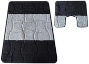 Elegancki czarny zestaw chodników do łazienki N7-P68