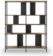 Czarny regał w dekorze dębu 144x175 cm Alabama – Marckeric