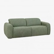 Sofa Dwuosobowa Rozkładana I Elektryczna Tapicerowana Peggy Bouclé Salvia Zieleń - Sklum