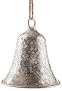 Metalowy dzwonek wiszący 17 cm, kolor srebrny,rustykalny