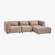 Fogler 3-częściowa Modułowa Sofa Z Pufem Sztruksu Camel - Sklum
