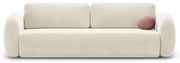 Kremowa aksamitna rozkładana/ze schowkiem sofa 262 cm Tonale – Cosmopolitan Design