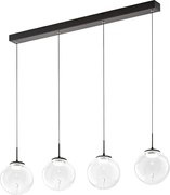 Ariel - Lampa wisząca Fabas Luce 4-punktowa - 28W ściemnialna dioda LED - Przezroczysta kula