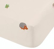 Beżowe prześcieradło dziecięce jednoosobowe z gumką 90x190 cm Fox and Woodland Friends – Catherine Lansfield