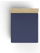 Ciemnoniebieskie bawełniane prześcieradło z gumką 140x200 cm – Mijolnir