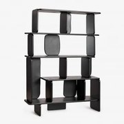 Regał 140x190 Cm Z Drewna Mango Agathe Nizina Czarna - Sklum