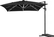 Aluminiowy parasol ogrodowy LED "Sun 3 Luxe" 3 x 3 m - Czarny