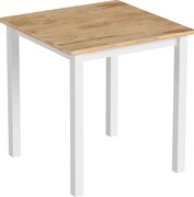 HOMCOM Stół jadalny z drewna kauczukowego, dla maksymalnie 4 osób, z antypoślizgowymi podkładkami, naturalne drewno