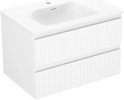 Mexen Rivel szafka łazienkowa 70 cm z umywalką Vela, 2 szuflady, ryflowana , biała mat - 91A20-07047-2-BFF01-W23M01