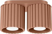 Lampa Sufitowa Minimalistyczny Aura, Aluminium - 2 Źródło - L.21 X H.12 Cm - Mocca