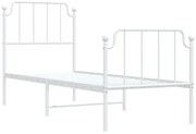 Białe metalowe łóżko jednoosobowe 90x200 cm E6-A99
