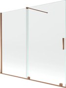 Mexen Velar parawan nawannowy 2-skrzydłowy rozsuwany 180 x 150 cm, transparent, różowe złoto - 896-180-000-01-60