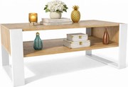 Nowoczesny stolik kawowy z półką dąb sonoma + biały F0-N82