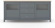 Szarozielona komoda z litego drewna sosnowego 180x80x40 cm Misti – Marckeric