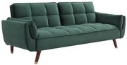 Kanapa 3-osobowa rozkładana z zielonego weluru - GULCAN