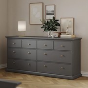 Szeroka komoda Paris 4+4 kolor szary