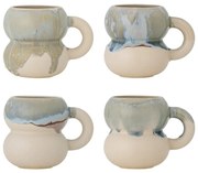 Niebieskio-kremowe kamionkowe kubki zestaw 4 szt. 400 ml Luna – Bloomingville