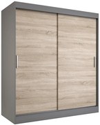 Szafa przesuwna 180 cm antracyt + dąb sonoma L4-S05