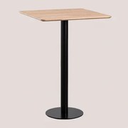 Wysoki Kwadratowy Stół Barowy W Okleinie Jesionowej Frappe ↔︎ 70 Cm & Negro - Sklum