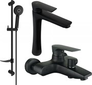 Mexen Axel DF40 zestaw wannowy, czarny - 73813DF40-70