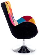 BUTTERFLY fotel patchwork kolorowy, designerski, kubełkowy, obrotowy