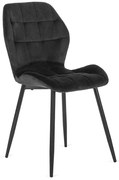 Nowoczesne czarne welurowe krzesło K9-P34